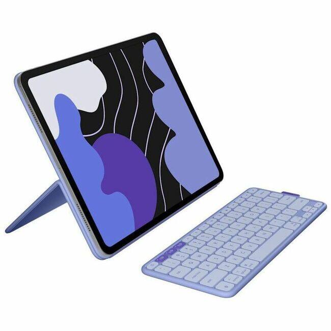 Front. Logitech - Logitech Flip Folio Keyboard/Cover Case (Folio) for 11" Apple iPad Pro 11 (2024), iPad Air 11 (2024), iPad Air (5th - Purple.