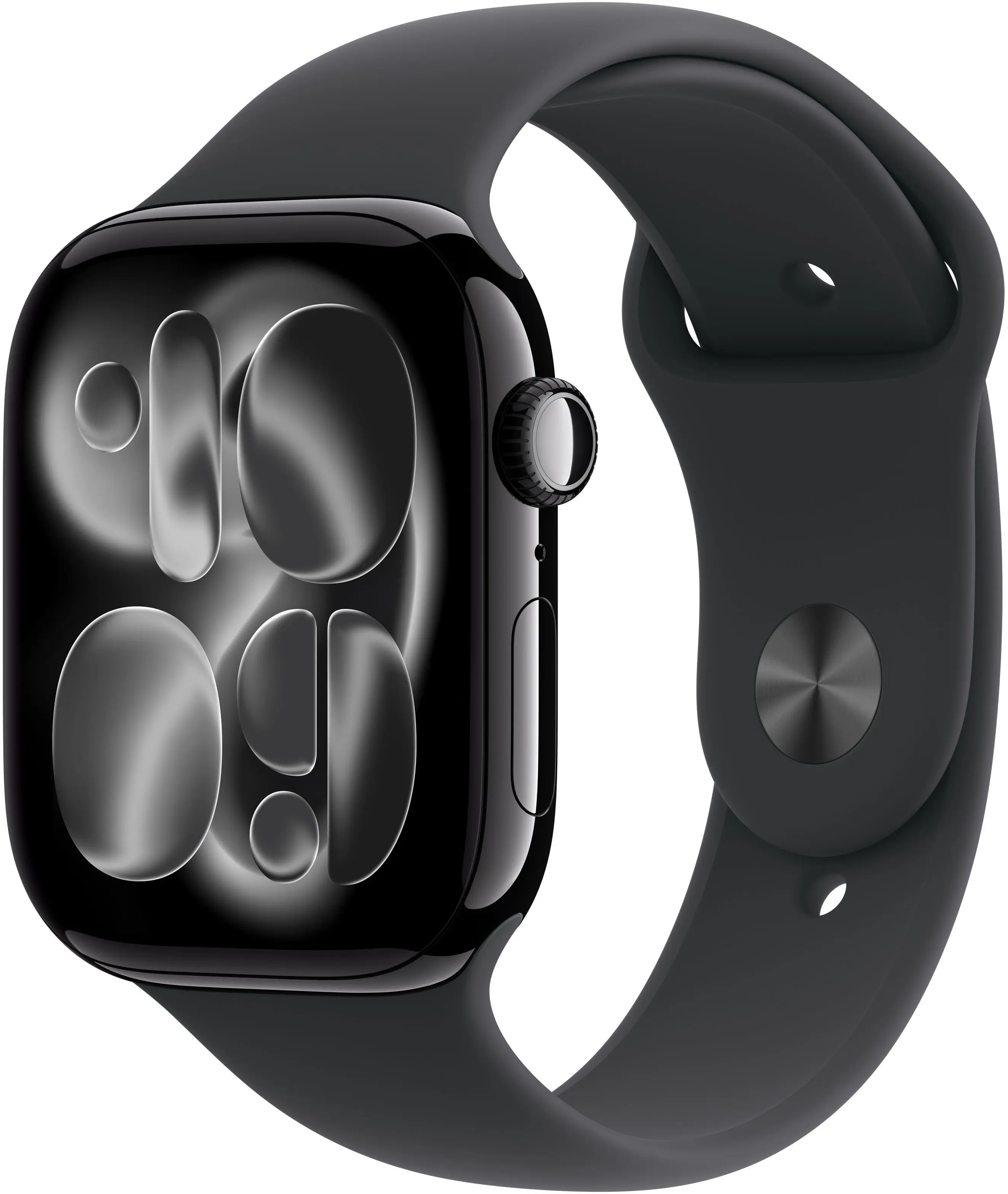 Apple Watch Series 11 (GPS) 46mm Jet Black Aluminum Case with Black Sport Band - M/L - Jet Black - (2025)