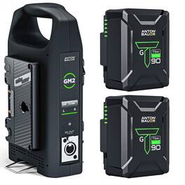 Apollo - Anton Bauer 2x Titon Micro 90 14.4V 94Wh Gold Mount Lithium-Ion Battery, Bundle with GM2 Dual Charger