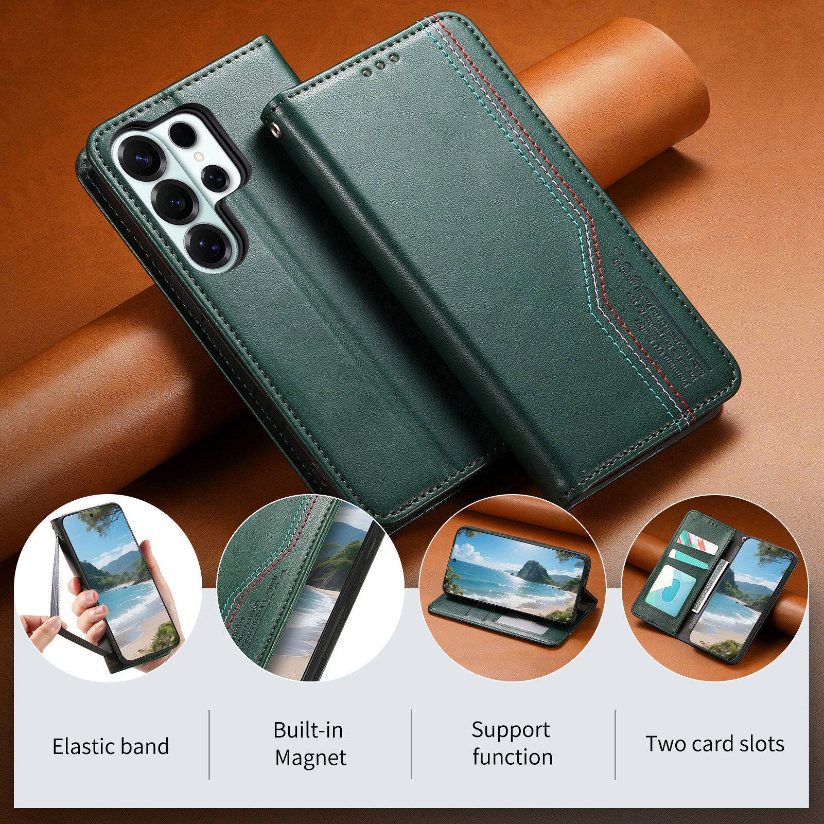 - Elastic band
- Built-in Magnet
- Support function
- Two card slots