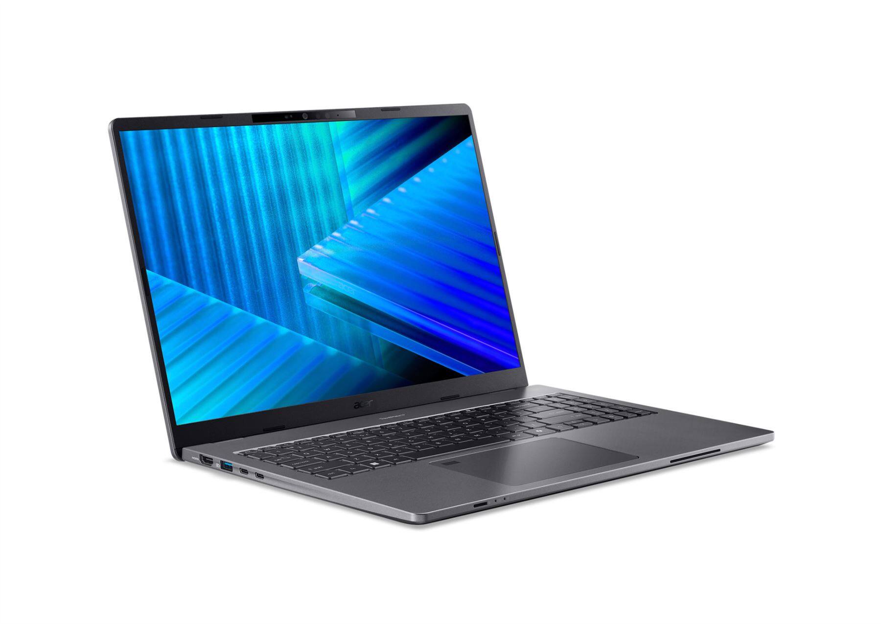 Left. Acer - Acer TravelMate P2 16 AI TMP216-52 TMP216-52-54LC 16" Clamshell Copilot+ PC Notebook - WUXGA - 120 Hz - Intel Core Ultra - Iron.