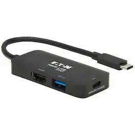 Eaton Tripp Lite Series USB-C Multiport Adapter - HDMI 4K 60 Hz, 4:4:4, HDR, USB 3.x (5Gbps) Hub Ports, 100W PD - Black