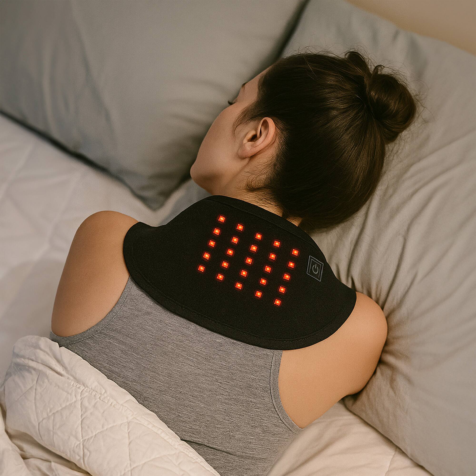 Left. Pursonic - Pursonic Red Light Therapy Neck Pack Wrap: Targeted Relief for Neck & Shoulders.