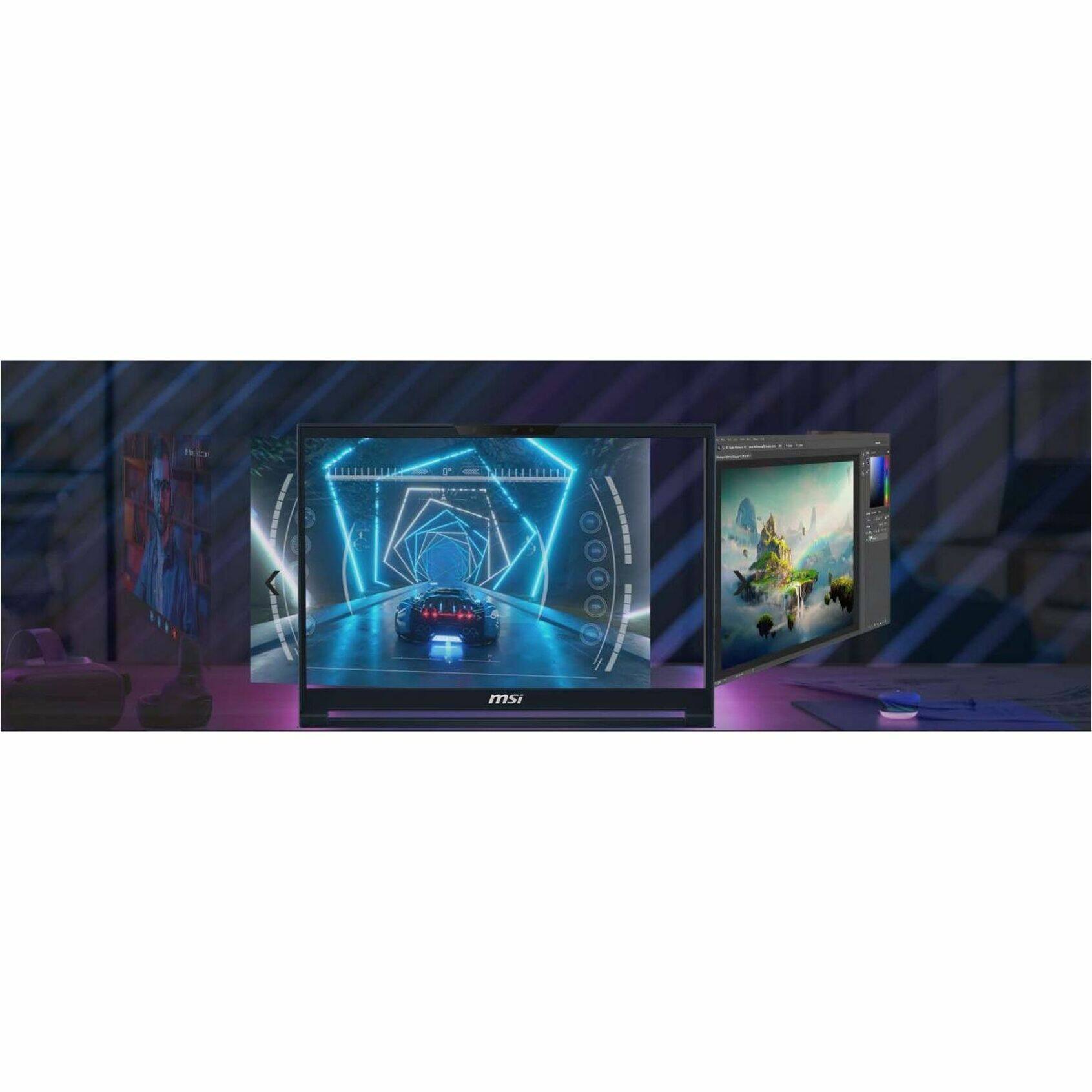 Alt View 18. MSI - Stealth 14 AI Studio A1V 14" 165 Hz Gaming Laptop 1920 x 1200 (Full HD Plus) -Intel Core Ultra 7 155H -16GB Mem -1TB SDD - Star Blue, Blue.