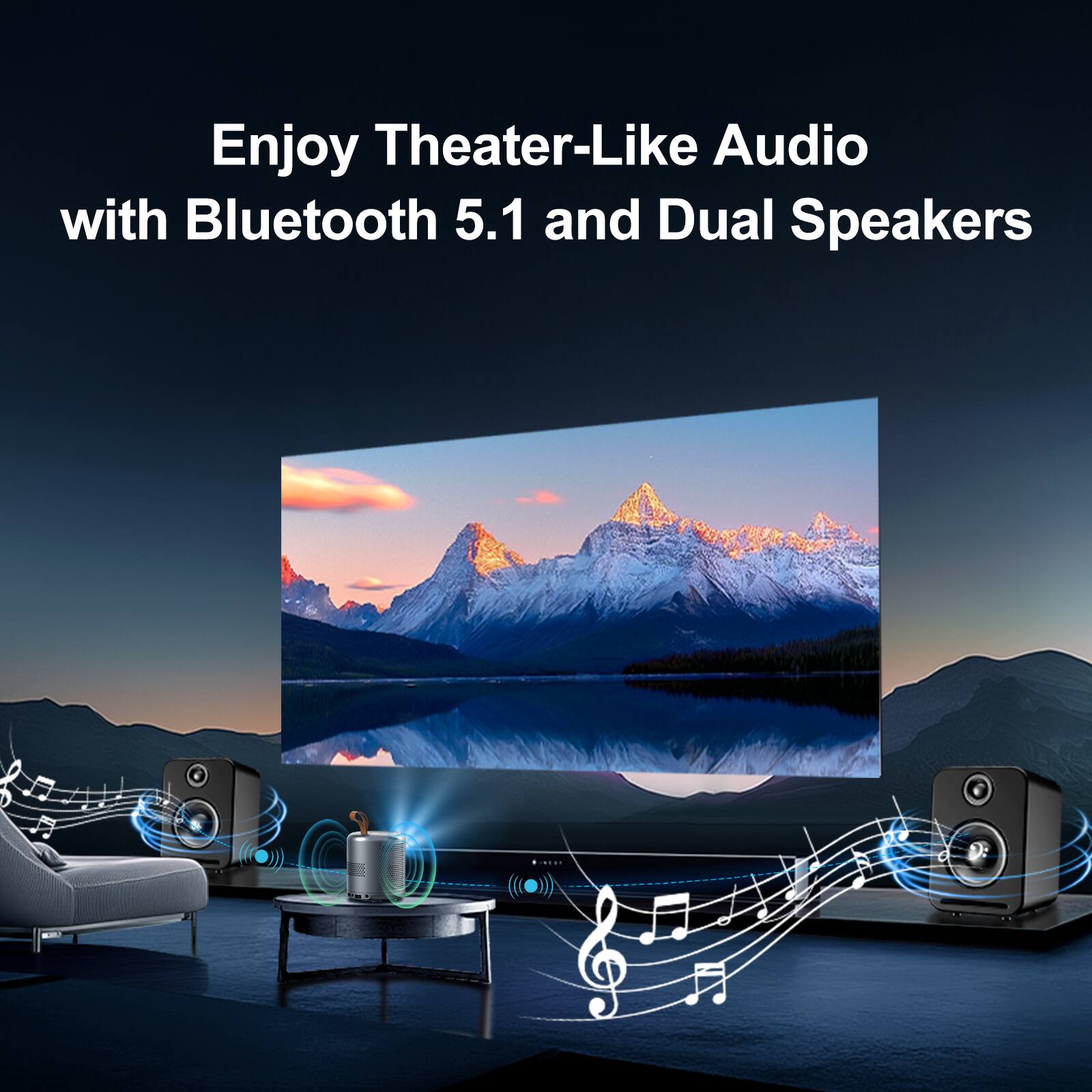 Enjoy Theater-Like Audio with Bluetooth 5.1 and Dual Speakers