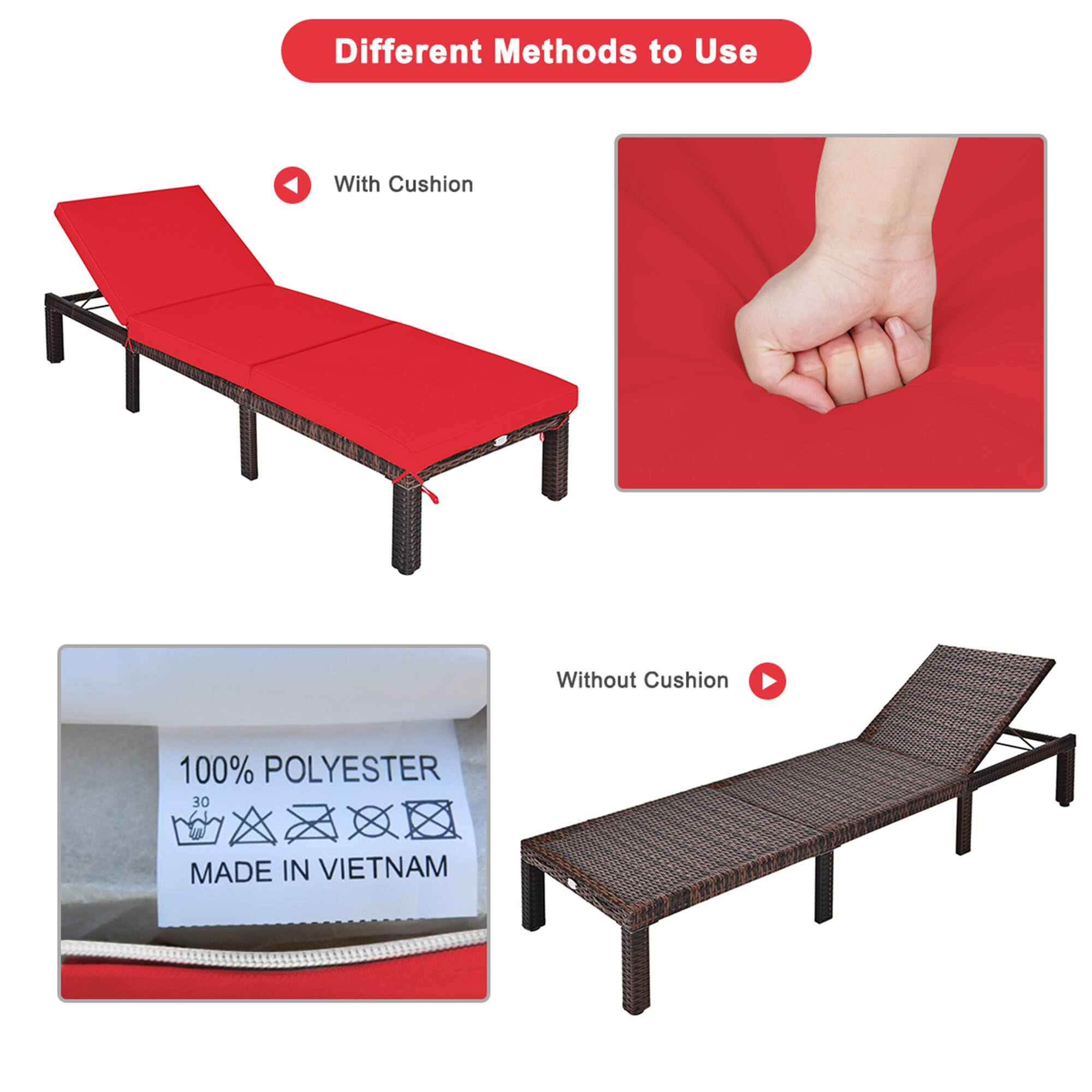 Different Methods to Use

With Cushion

Without Cushion

100% POLYESTER

MADE IN VIETNAM
