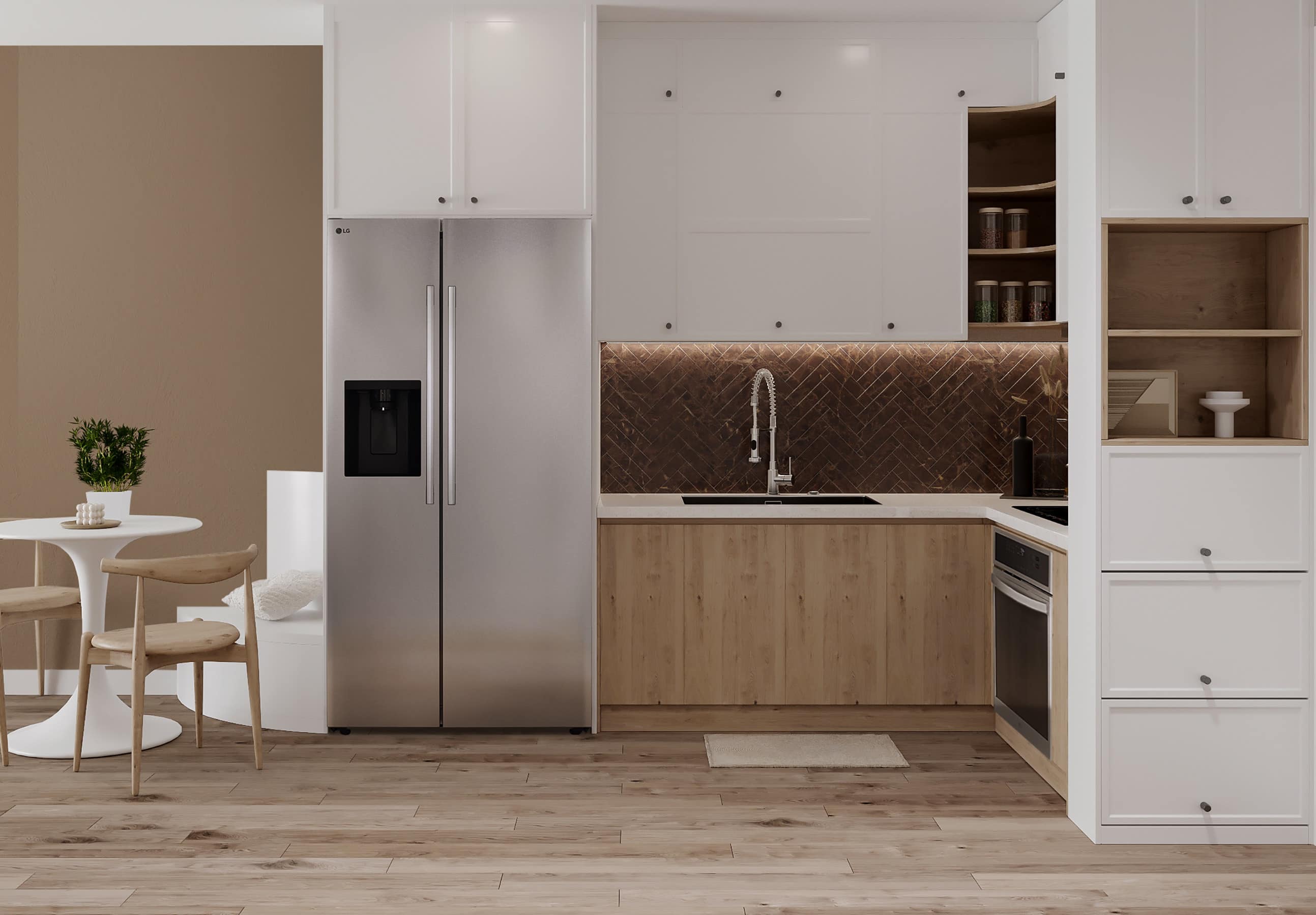 Alt View 14. LG - 26.6 Cu. Ft. Side-by-Side Smart Refrigerator with External Ice and Water - PrintProof Stainless Steel.