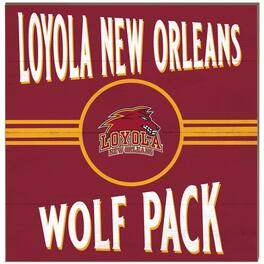 Jardine - Loyola New Orleans Wolf Pack 10" x 10" Retro Team Sign - Maroon