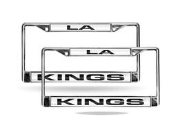 Rico Industries - Los Angeles LA Kings NHL Chrome Metal Laser Cut License Plate Frame - Set of Two - Multi