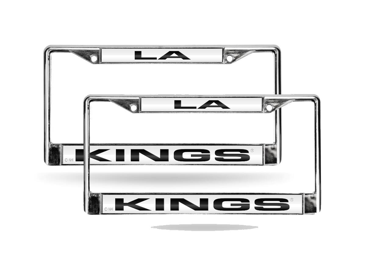 Los Angeles LA Kings NHL Chrome Metal Laser Cut License Plate Frame - Set of Two