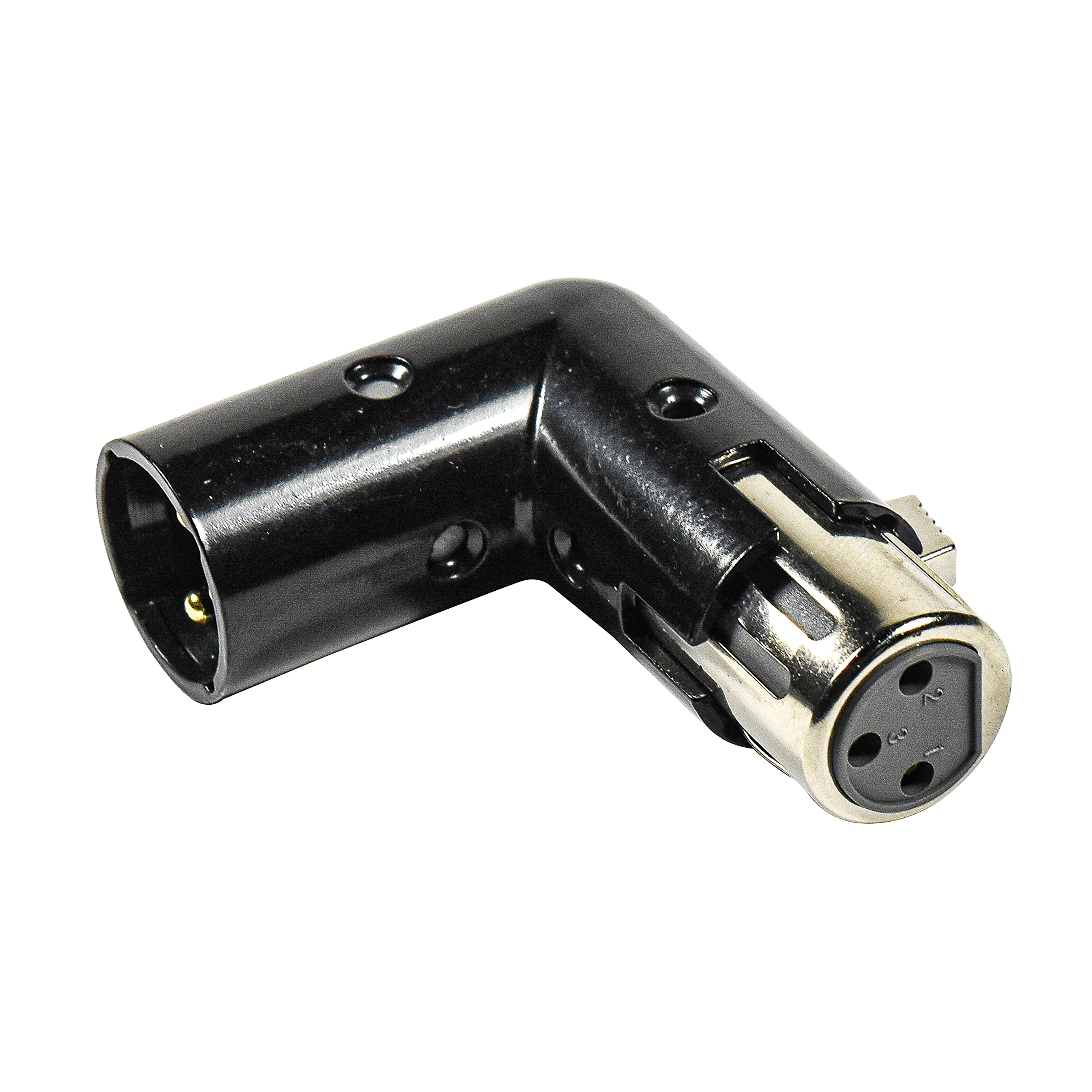 Alt View 4. HQRP - 2-Pack Adjustable 3-Pin XLR Angle Adapter Male-Female 4-Position Right Left Up Down 90 Degree - Black.