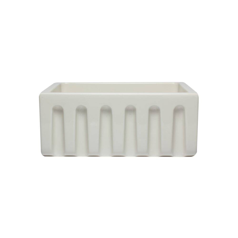 Alt View 6. Alfi - ALFI brand 24 inch Biscuit Reversible Smooth / Fluted Single Bowl Fireclay Farm Sink - Beige.