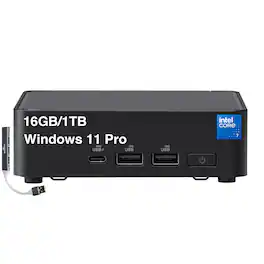 ASUS - Upgraded - NUC 15 Pro Tall Kit Mini Desktop (Core 7 240H, 16GB, 1TB SSD, Intel Graphics, Win 11 Pro) w/USB Hub - Black