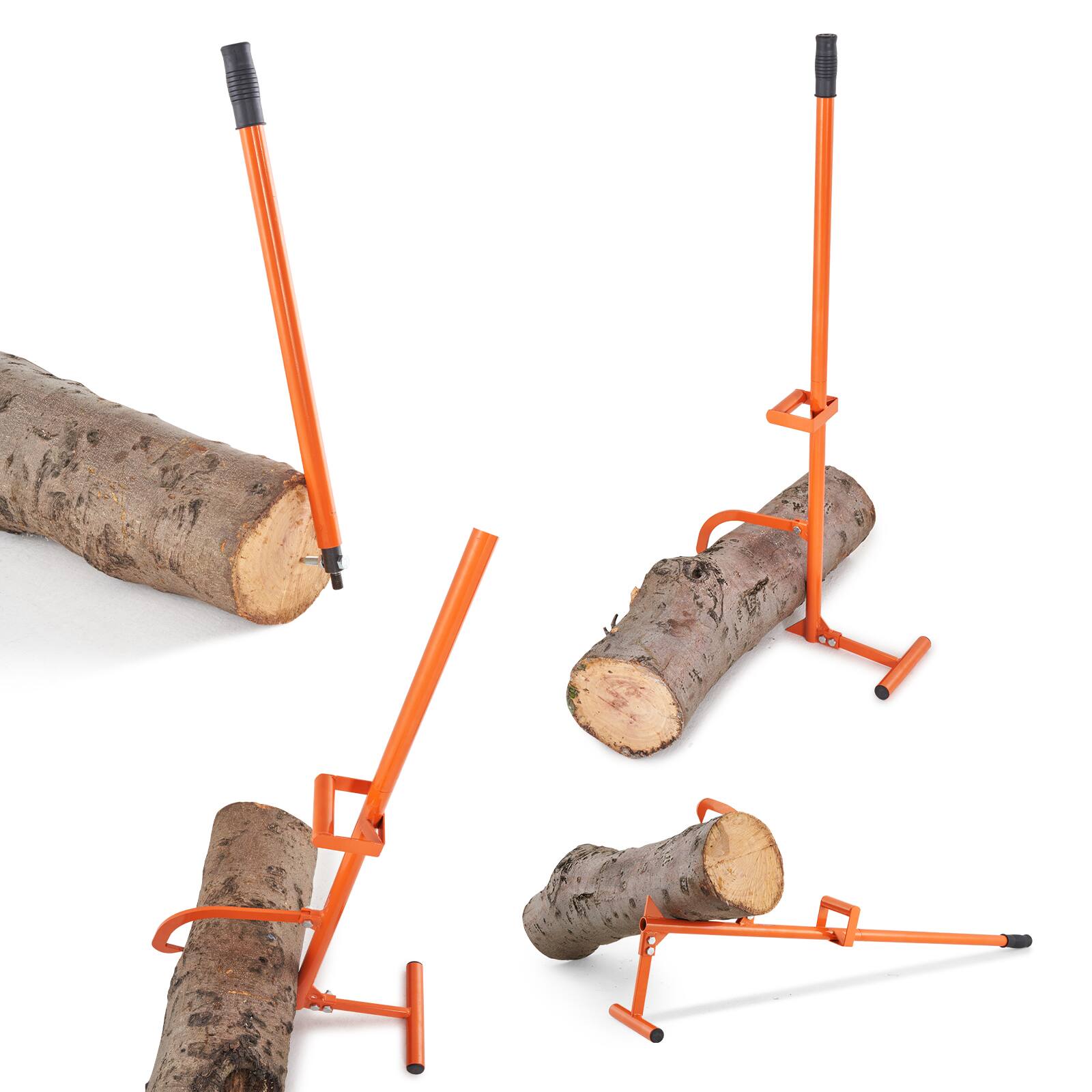 Front. VEVOR - Timberjack, 46.5 in, 4 in 1 Heavy Duty Steel Log Lifter, Multifunctional Log Roller Adjustable Cant Hook - Orange.