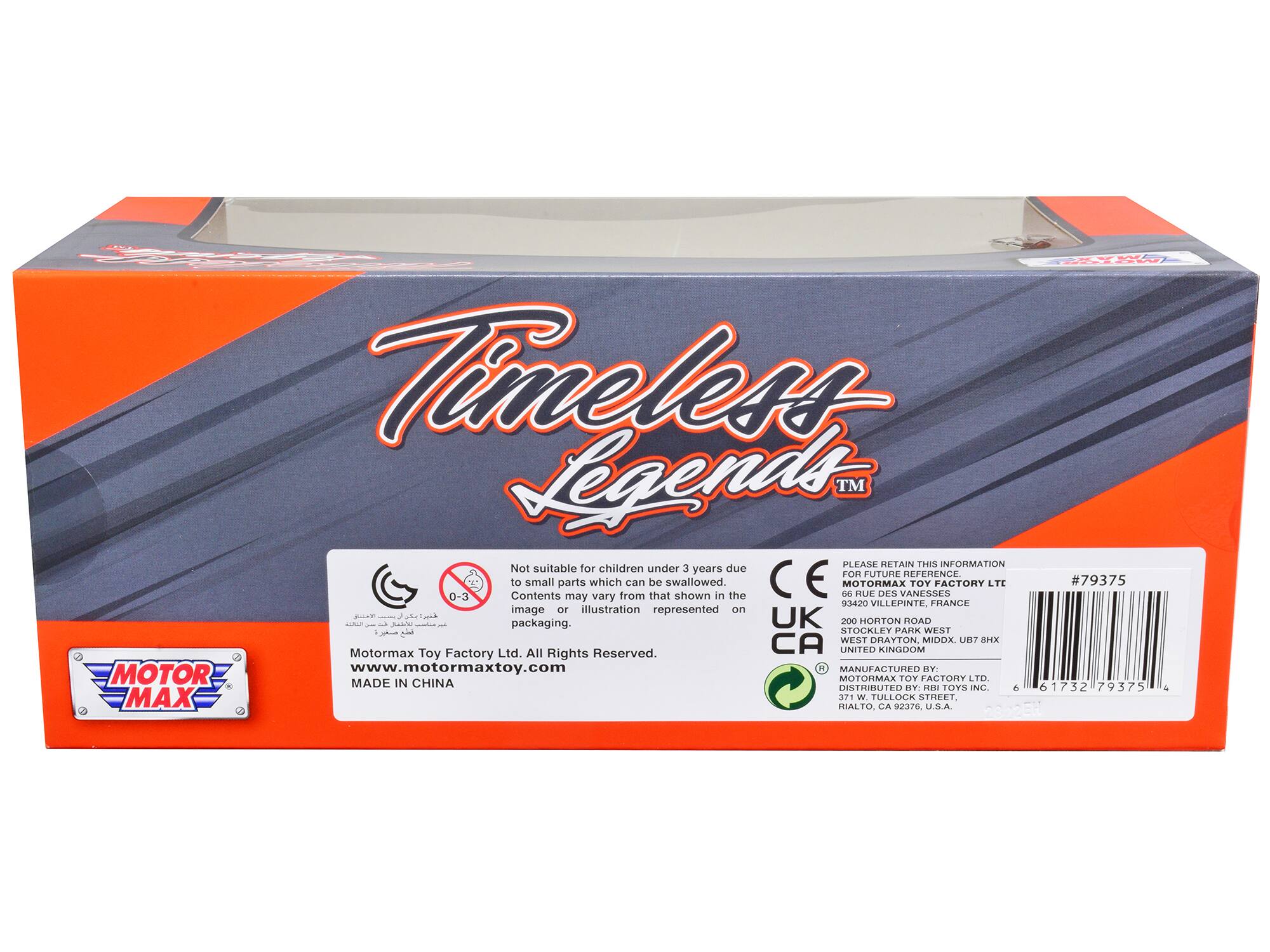 Tameless Legends TM

PLEASE RETAIN THIS INFORMATION FOR FUTURE REFERENCE

Not suitable for children under 3 years due to small parts which can be swallowed

MOTORMAX TOY FACTORY LTE #79375

Contents may vary from that shown in the image or illustration represented on packaging.

3420 VILLEPINTE, FRANCE

Motormax Toy Factory Ltd. All Rights Reserved.

www.motormaxtoy.com

MADE IN CHINA

MOTORMAX TOY FACTORY

DISTRIBUTED BY HHI TOYS INC

61732 79375

TULLOCK STREET, HIALTO, CA 92376, U.S.A.