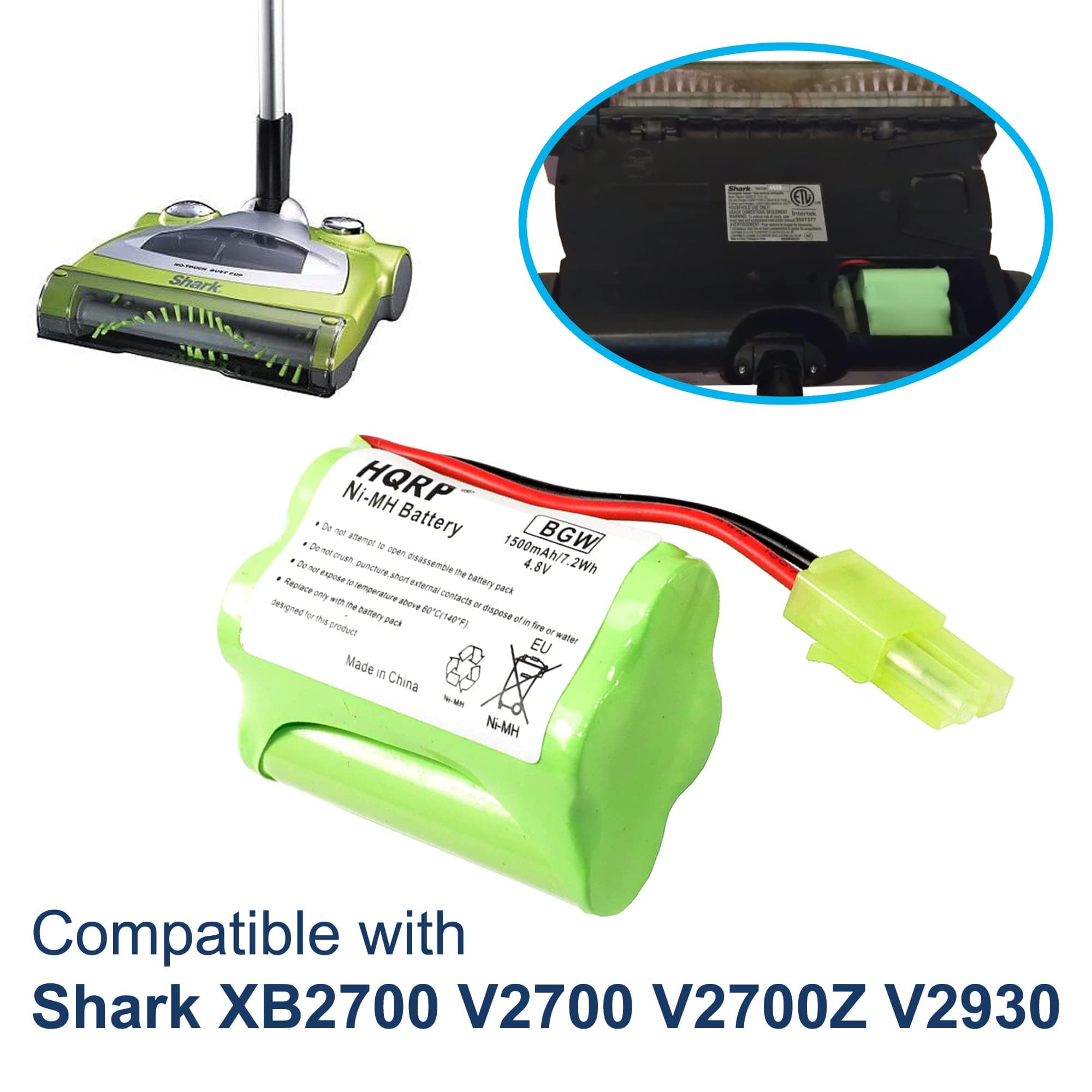 HQRP Replacement Battery for Shark Floor and Carpet Sweepers - Thumbnail 2