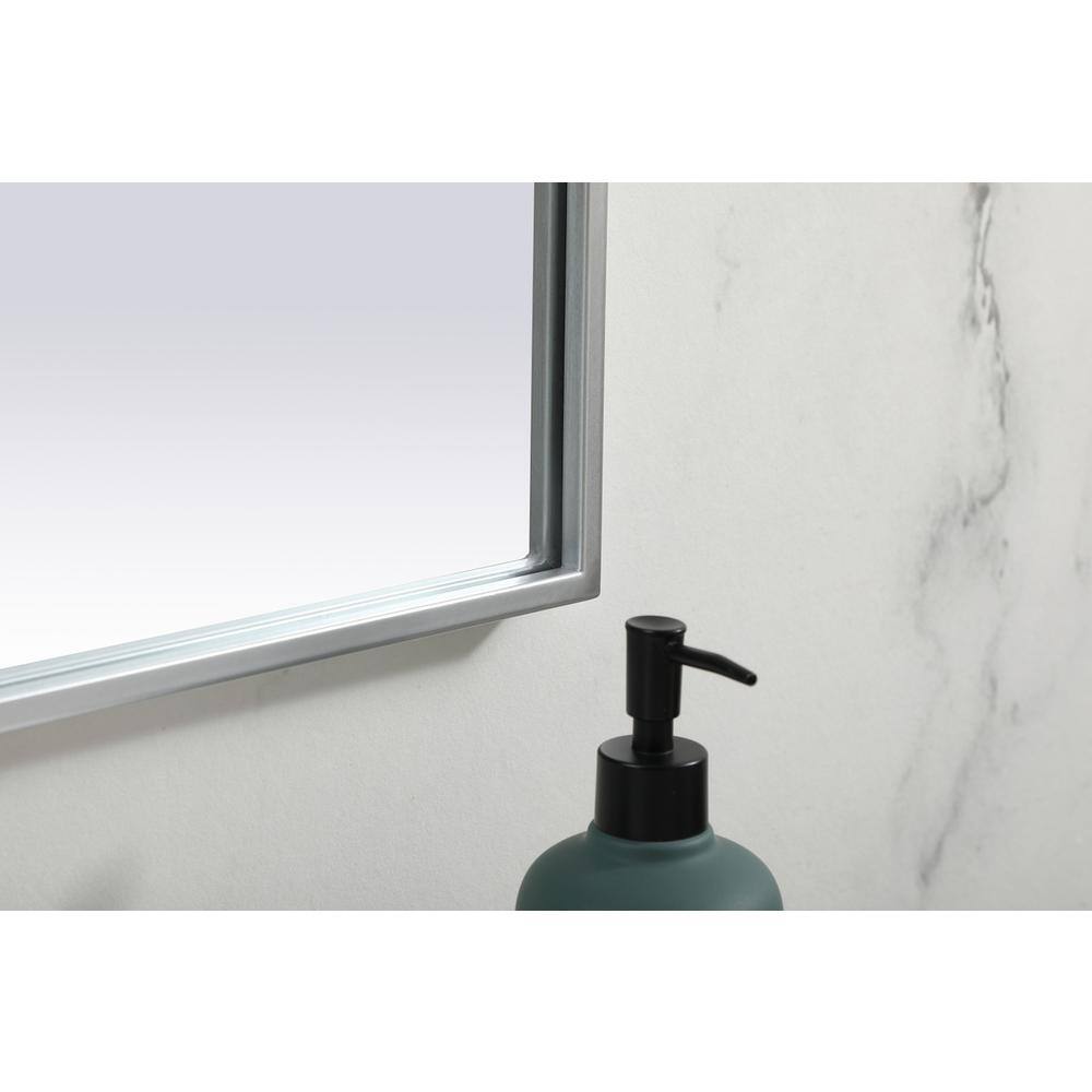 Back. Elegant Decor - Metal Frame Arch Mirror 42x38 Inch in Silver - Silver.