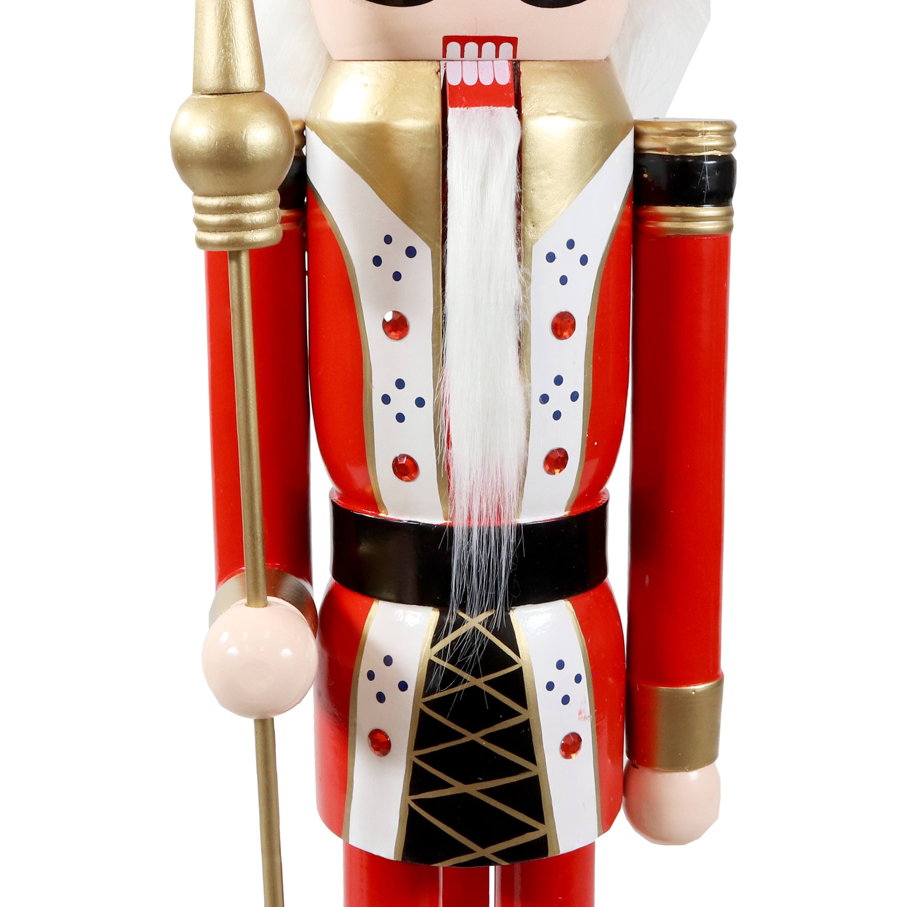 Alt View 10. Sunnydaze - Balthazar the Protector Indoor Christmas Nutcracker - 48 in - Red.
