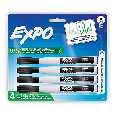 Sure, here is the corrected and grouped text:
---
**EXPO**
**WOW**
Fine Fina EXPO
Most VIERANT CLATANTE
Notre Encre Ms Nuestra Tinta
MADE FROM RECYCLED PLASTIC MATERIAL
97% FABRIQUE AVEC DE LA MATIERE PLASTIQUE RECYCLE
HECHO CON MATERIAL DE PLASTICO RECICLADO
**EXPO dry Magnetic**
EXPO dry
EXPO Magntico dry
EXPO Magntique
**CONT.**
4 Dry Erase Markers
4 Mrqueurs Effacables Sec
4 Marcadores de Borrado en Seco
**2211584**