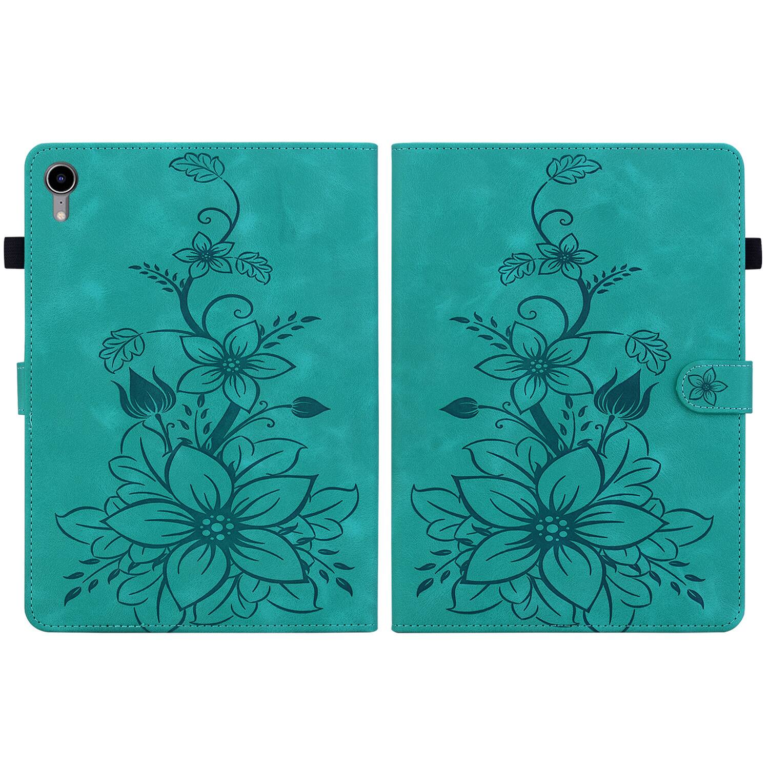 Alt View 1. Dteck - Case for Apple iPad mini (A17 Pro) 2024 & iPad mini 6th Gen 8.3" 2021,Embossed Pattern PU Leather Flip Card Holder Cover - Green.