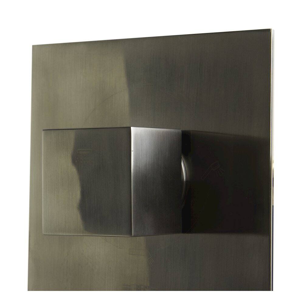 Alt View 1. Alfi - Brushed Nickel Concealed 4-Way Thermostatic Valve Shower Mixer /W Square Knobs - Silver.