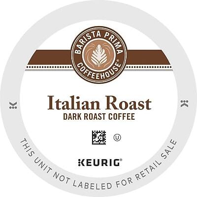 BARISTA PRIMA COFFEEHOUSE

Italian Roast  
DARK ROAST COFFEE

THIS UNIT NOT LABELED FOR RETAIL SALE

KEURIG