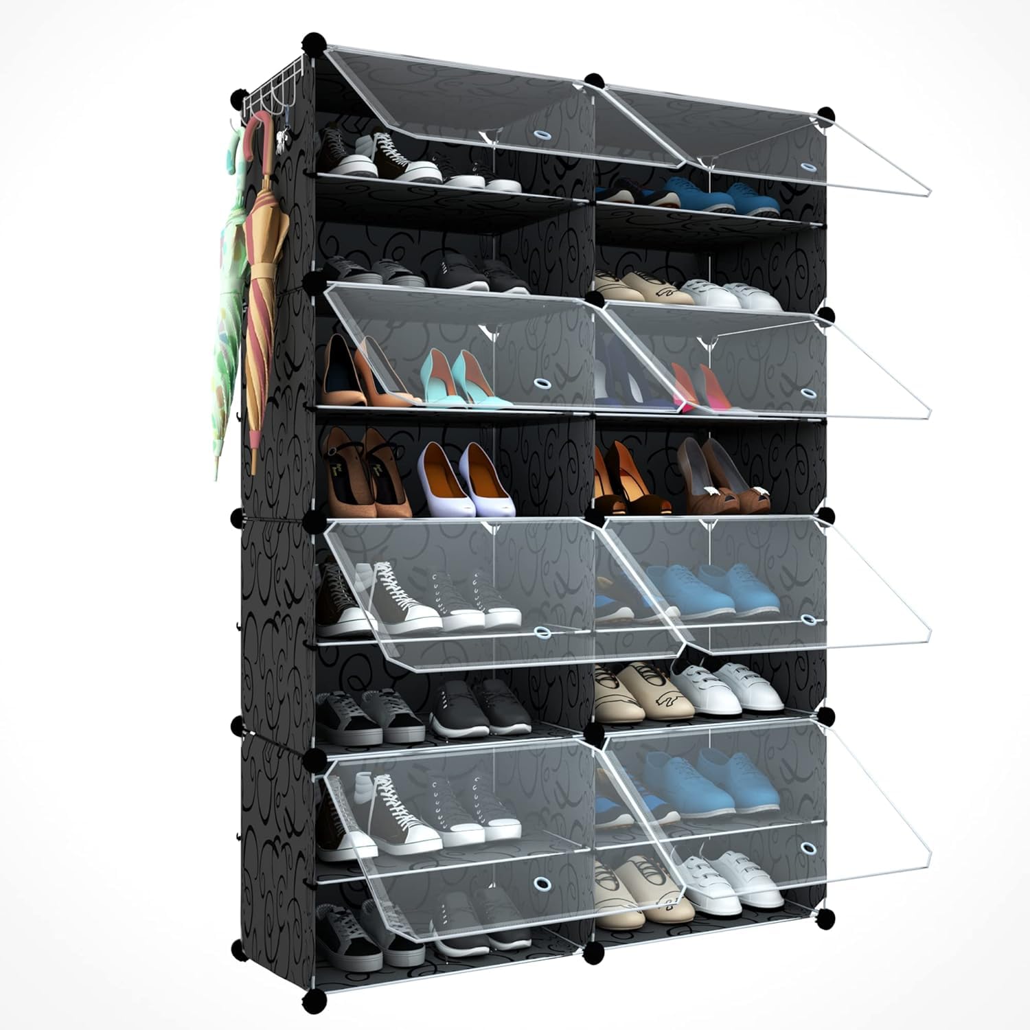 Transparent Door-black 32 Pairs