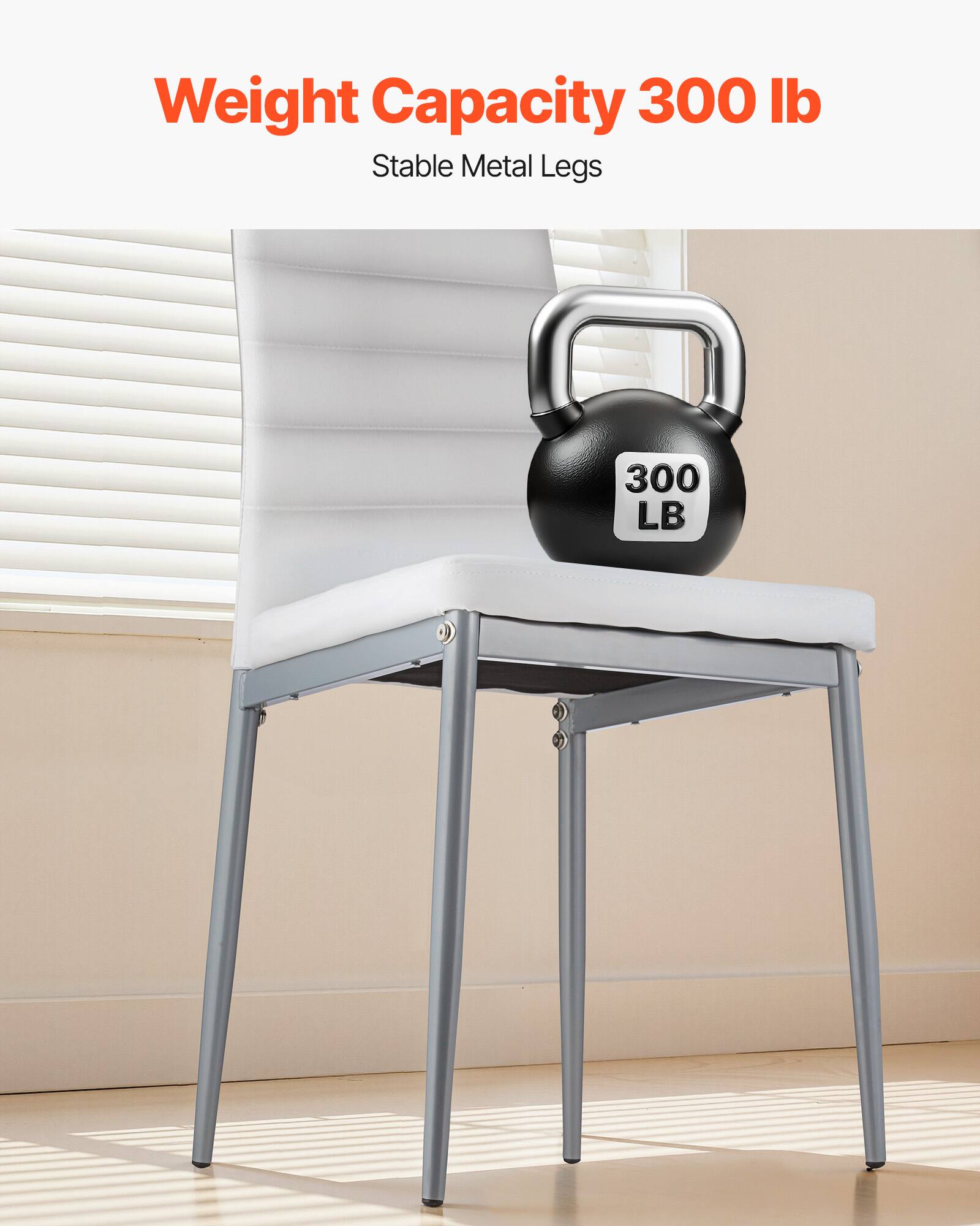 Weight Capacity 300 lb  
Stable Metal Legs
