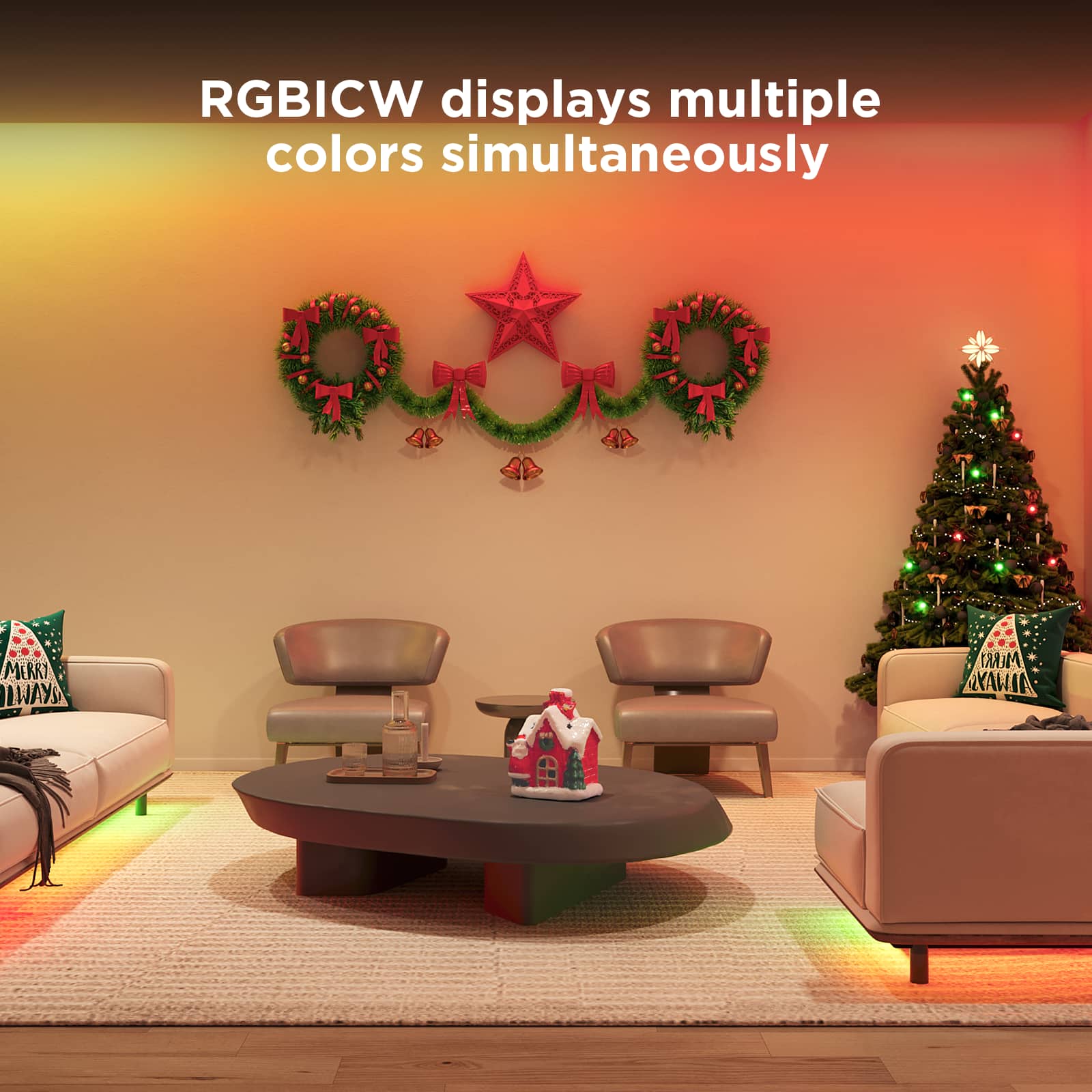 RGBICW displays multiple colors simultaneously