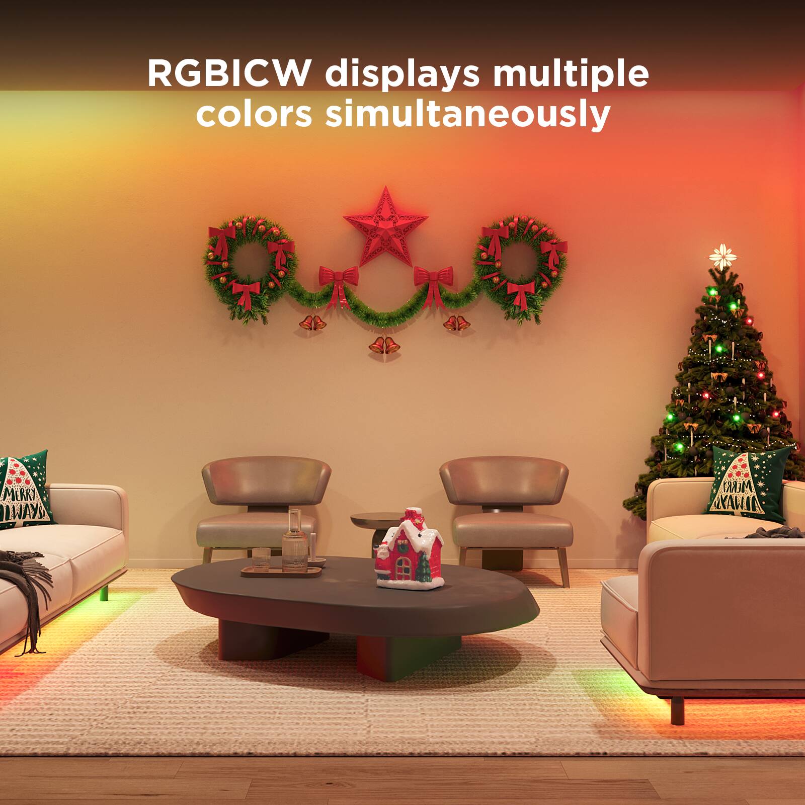 RGBICW displays multiple colors simultaneously