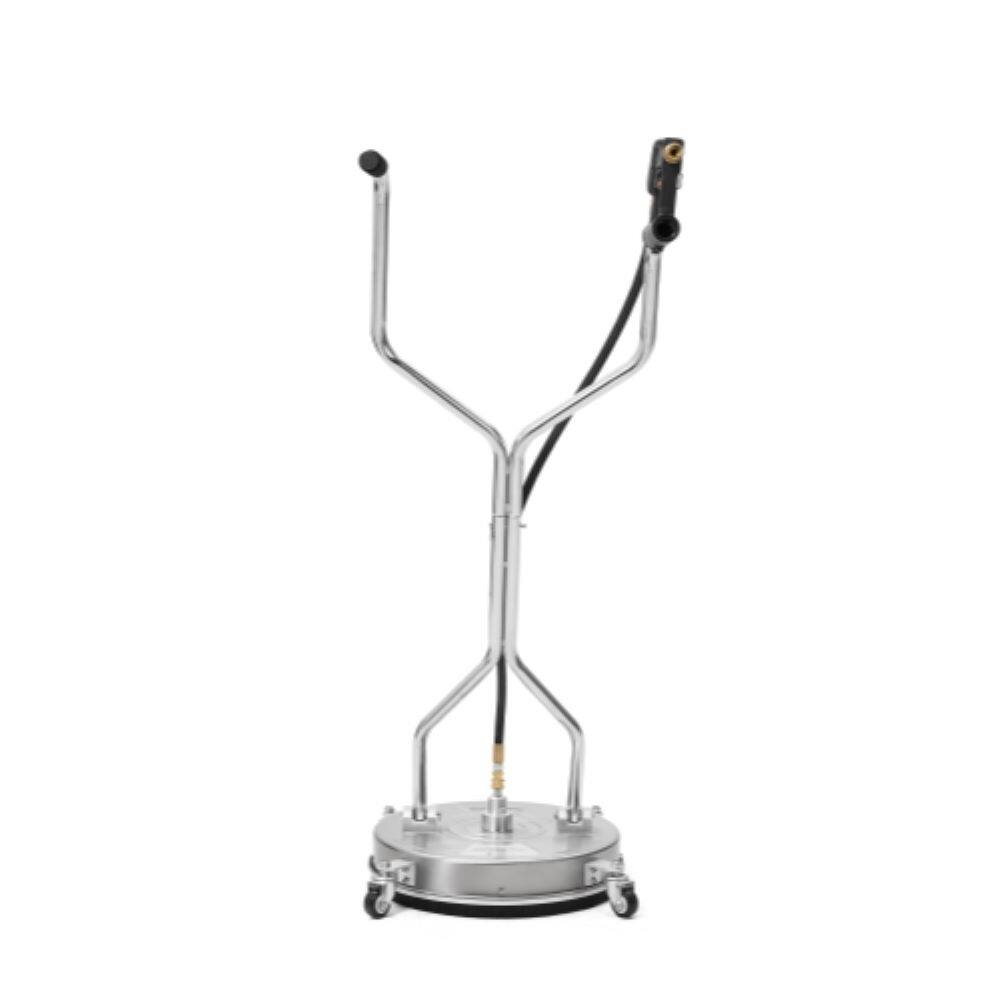 Angle. Dapper Supply - Dapper Supply 24 in Stainless Steel Surface Cleaner with Wheels and Handles for Driveways, Patios & Decks - Silver.