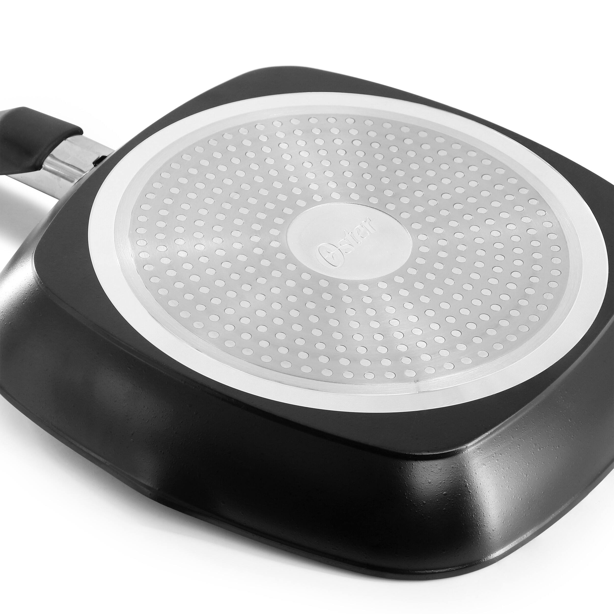 Alt View 3. Oster - Oster Connelly 10 Inch Nonstick Aluminum Grill Pan in Black - Black.