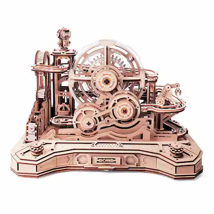 Front. ROKR - ROKR 3D Wooden Puzzle, Marble Run Set, Model Building Kits, Christmas Birthday Gifts, DIY Gear Ball Challenge EGC01.