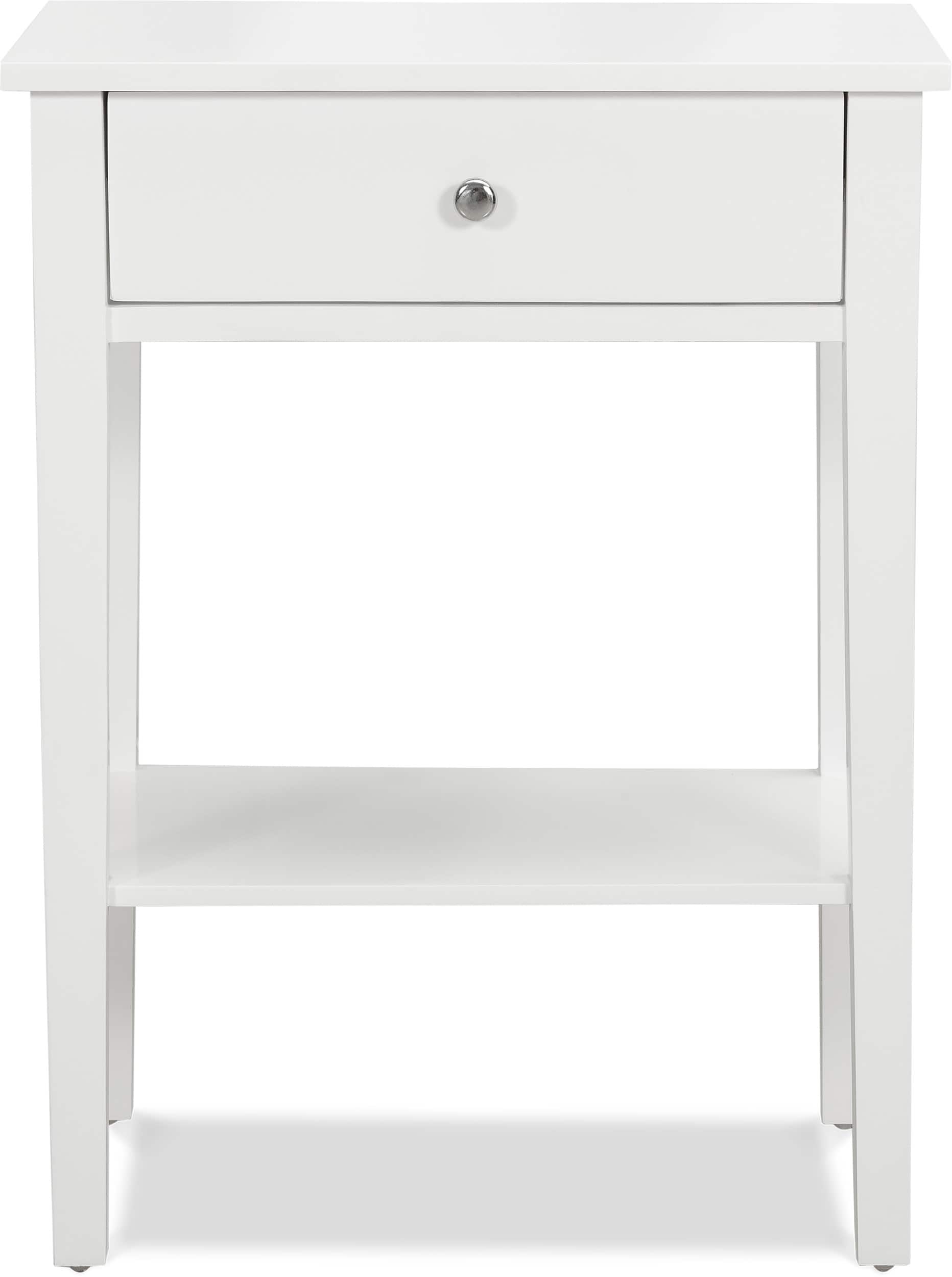 Click Decor - Sloan Single Drawer Solid Wood Side Table - White