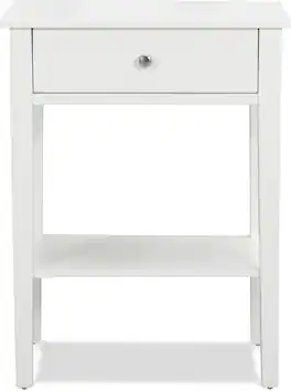 Click Decor - Sloan Single Drawer Solid Wood Side Table - White