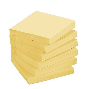 Alt View 1. Post-it - Recycled Notes, 3" x 3", Canary Collection, 75 Sheet/Pad, 24 Pads/Pack - Canary Yellow.