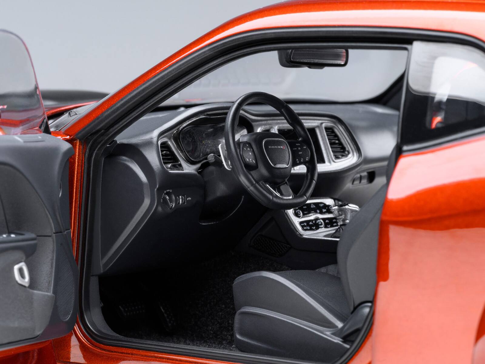 Alt View 3. Autoart - 2022 Dodge Challenger R/T Scat Pack Widebody Sinamon Stick Orange 1/18 Model Car by Autoart.