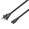 Best Buy essentials™ - 6' 2-Slot Non-Polarized Power Cord - Black