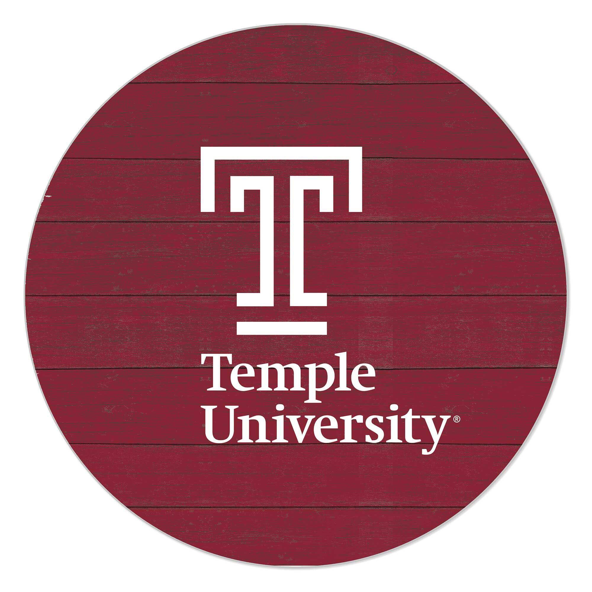 Temple Owls 20" Indoor/Outdoor Team Color Circle Sign