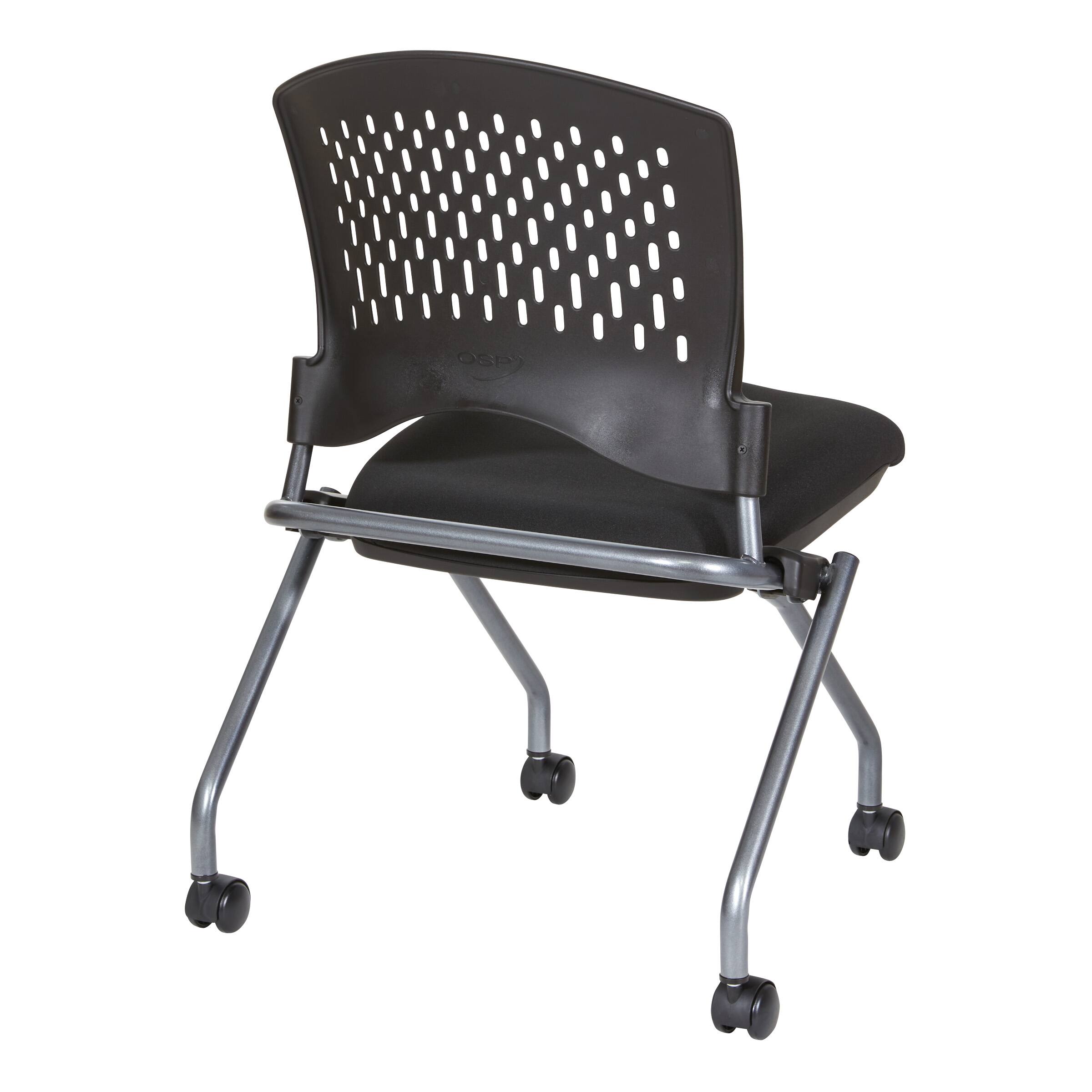 Back. Office Star Products - Soft-Flex Frame™ Folding/Nesting 2 Pack Office Visitor Chair - Coal.