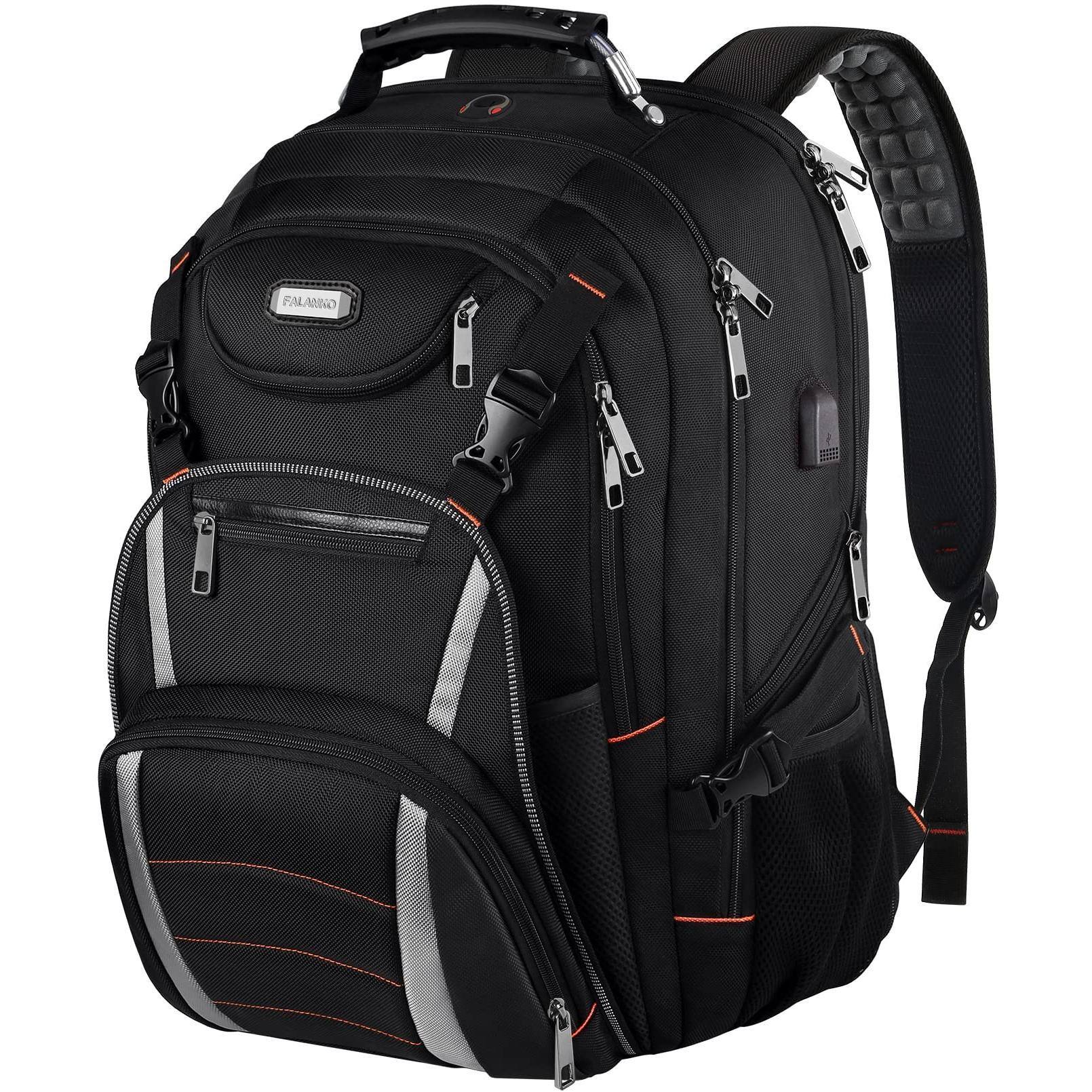 Front. Live At Space - 18 4 Inch Laptop Backpack Extra Large Travel With Usb Charging Port  Rfid Anti Tsa Friendly Water Resistant Computer - Blackgrey-17.3inch.