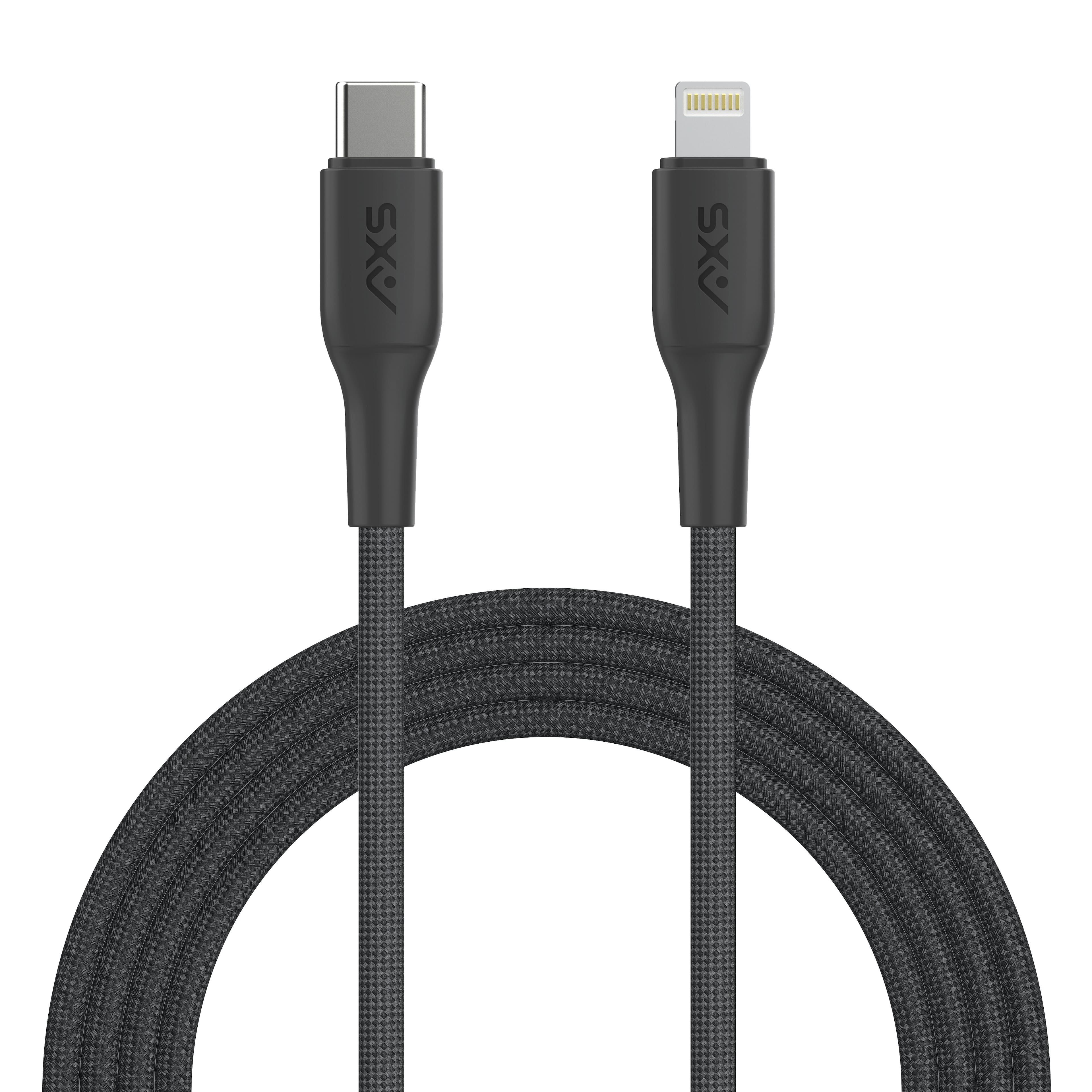 AXS - PROCharge USB-C to Lightning Braided Cable 8FT - Black