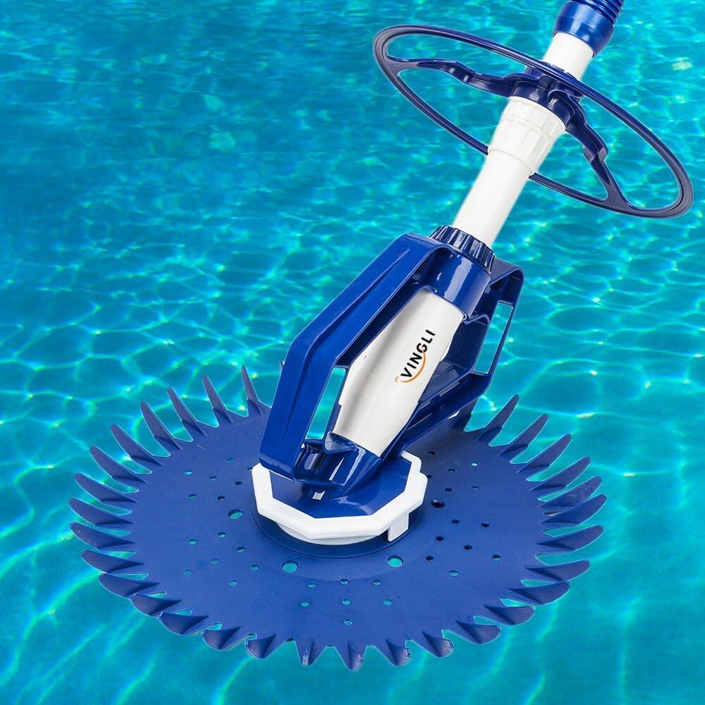 Alt View 8. Winado - Pool Vacuum Cleaner Automatic Sweeper Swimming Pool Creepy Crawler Vacuum with 33FT Hoses for In/Outdoor Swimming Pool - Blue.