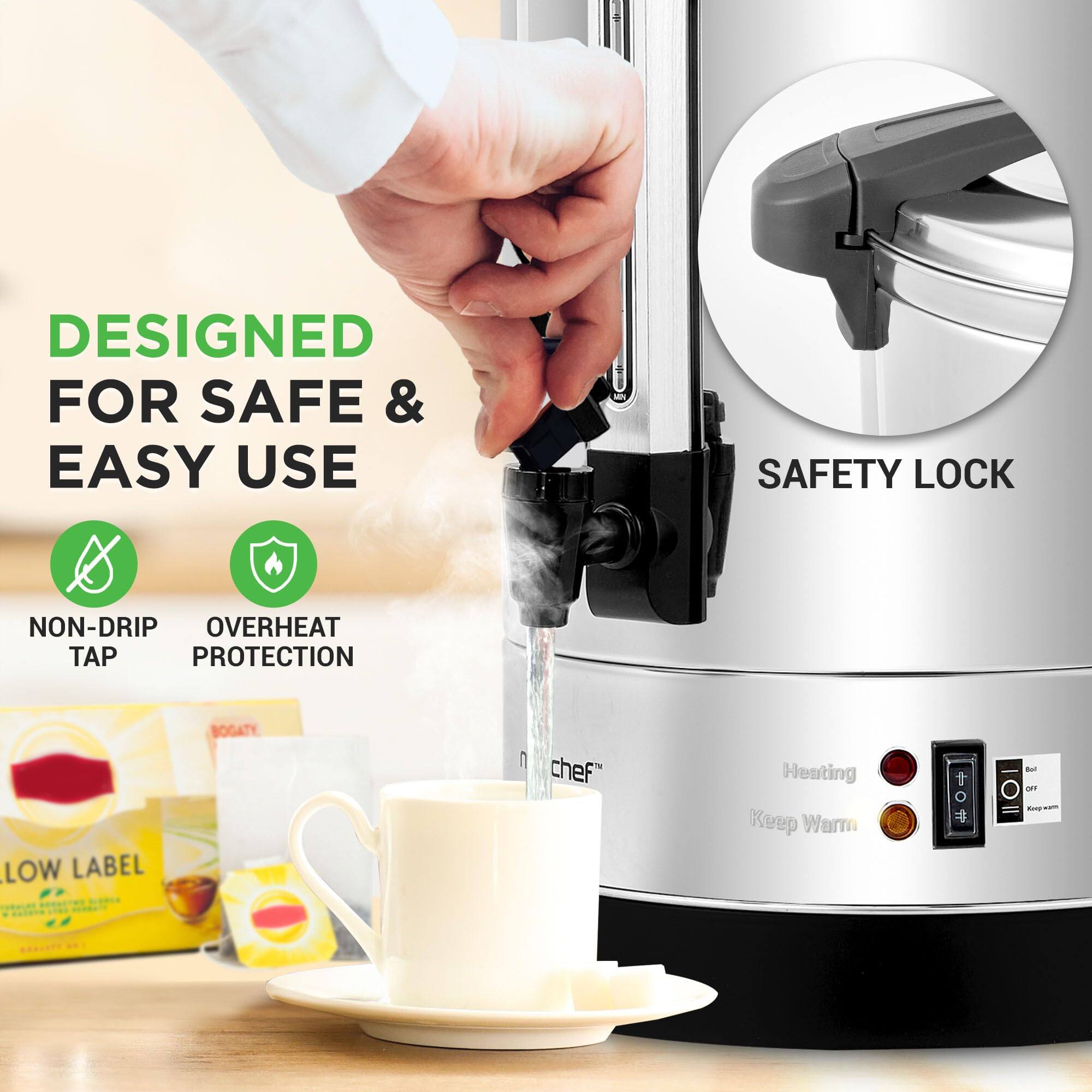 DESIGNED FOR SAFE & EASY USE  
SAFETY LOCK  
NON-DRIPTAP  
OVERHEAT PROTECTION  
LOW LABEL  
BOGATY n chef  
Heating Keep Warm