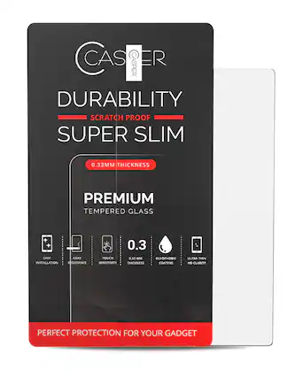 CASPER DURABILITY SCRATCH PROOF SUPER SLIM 0.33MM THICKNESS PREMIUM TEMPERED GLASS 0.3 EASY HEAT INSTALLATION RESISTANCE TOUCH SENSITIVITY THICKNESS OLEOPHOBIC COATING ULTRA THIN HD CLARITY PERFECT PROTECTION FOR YOUR GADGET