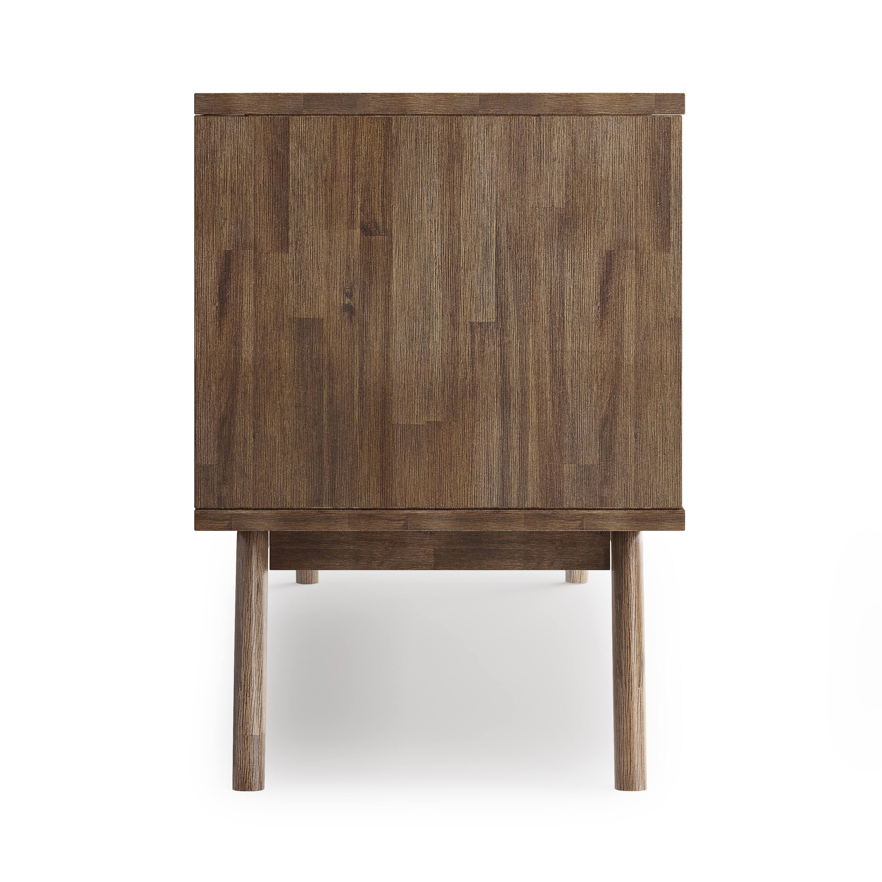 Alt View 1. Simpli Home - Clarkson SOLID ACACIA WOOD Low TV Stand in Rustic Natural Aged Brown For TVs up to 65 inches - Rustic Natural Aged Brown.