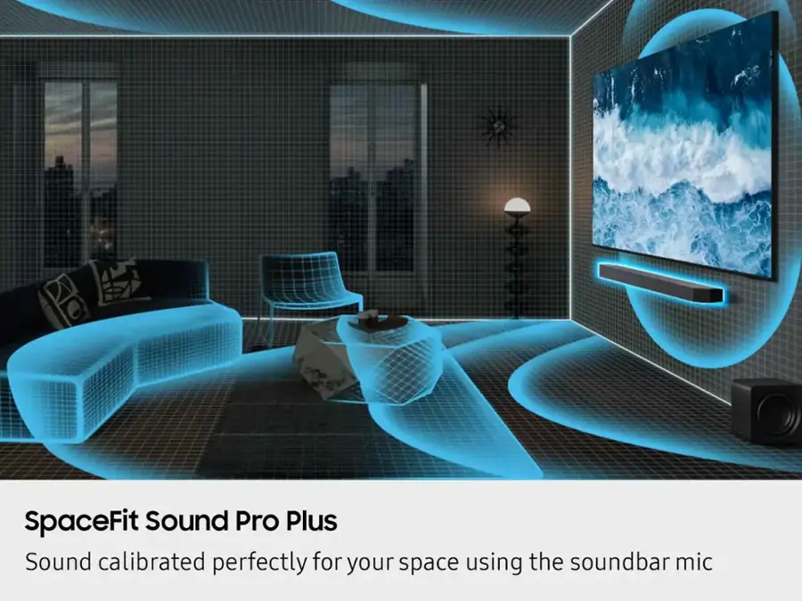 SpaceFit Sound Pro Plus Sound calibrated perfectly for your space using the soundbar mic.