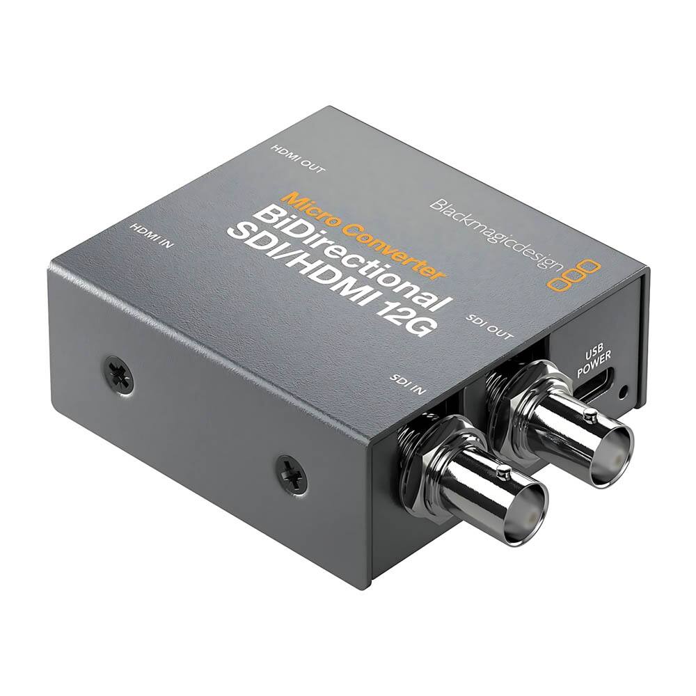 HDMI OUT  
Micro HDMI IN  
Blackmagicdesign  
BiDirectional SDI/HDMI 12G Converter  
SDI OUT  
USB + POWER  
SDI IN