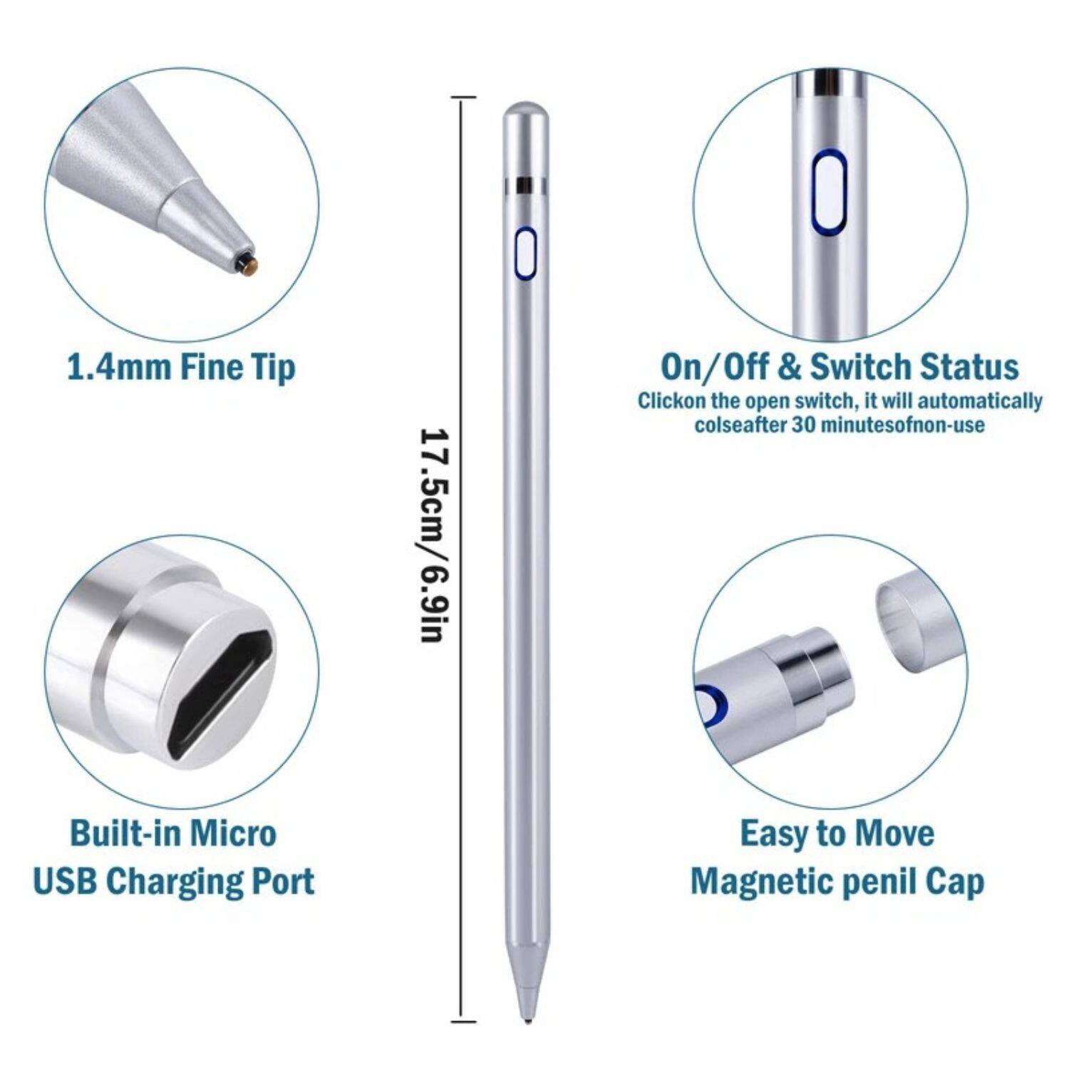 1.4mm Fine Tip, On/Off & Switch Status, Built-in Micro USB Charging Port, Easy to Move Magnetic penis Cap