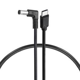 Unique Bargains - USB C to DC Power Cable, 20V 3A 60W, 5.5x2.1mm, PD Trigger for Laptop, Monitor, Security Camera - Black